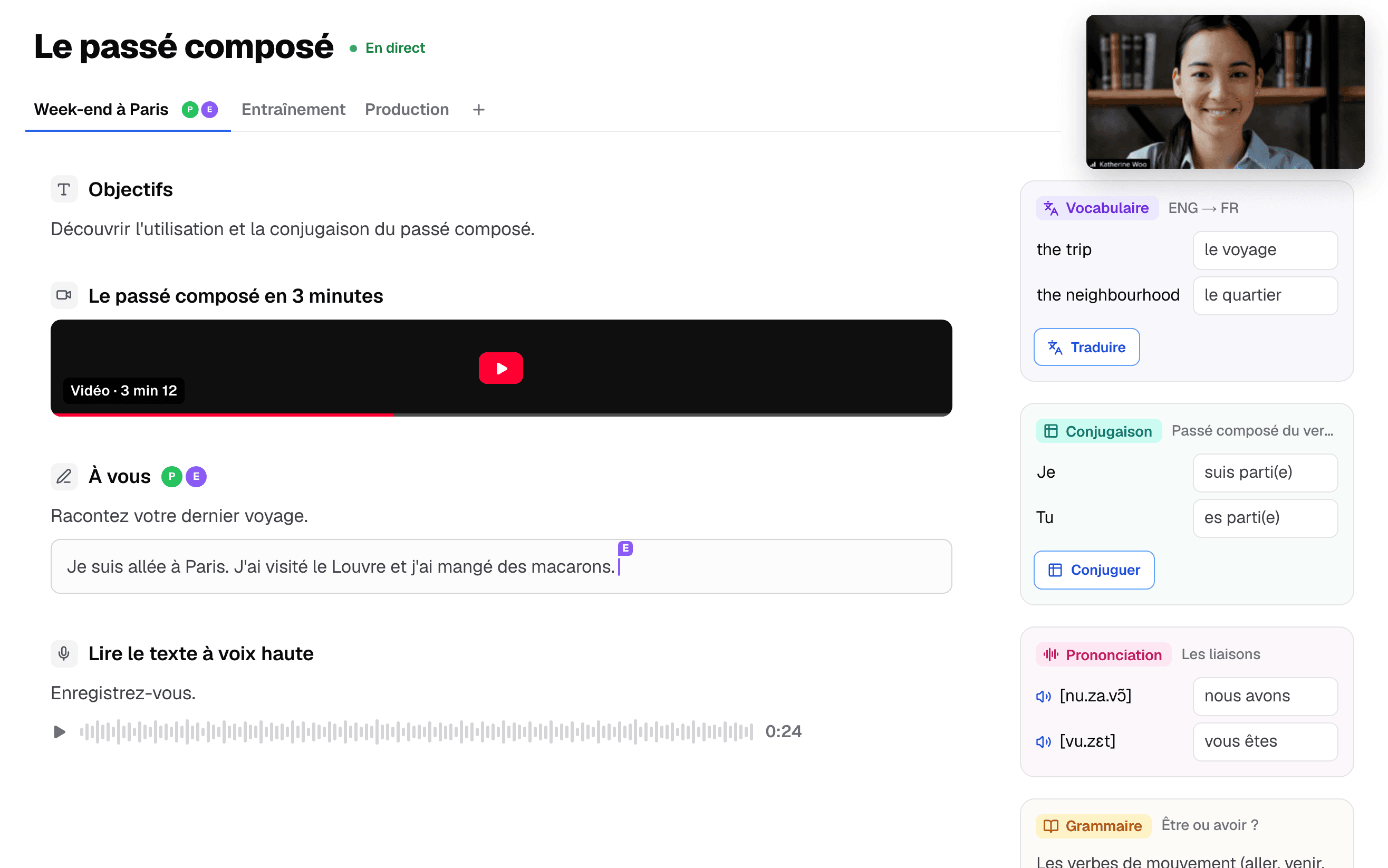 L'éditeur d'activité ProfBloom sur ordinateur